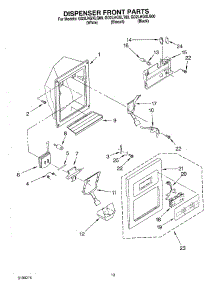 09 - Dispenser Front parts for Whirlpool Refrigerator GD2LHGXLT00 from AppliancePartsPros.com
