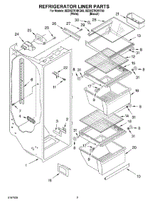 02 - Refrigerator Liner parts for Whirlpool Refrigerator 8ED0GTKXKQ00 from AppliancePartsPros.com