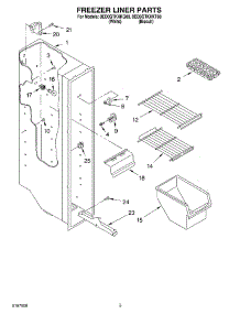03 - Freezer Liner parts for Whirlpool Refrigerator 8ED0GTKXKQ00 from AppliancePartsPros.com