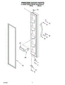 05 - Freezer Door parts for Whirlpool Refrigerator 8ED0GTKXKQ00 from AppliancePartsPros.com