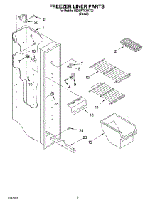 03 - Freezer Liner parts for Whirlpool Refrigerator 8ED0WTKXKT00 from AppliancePartsPros.com