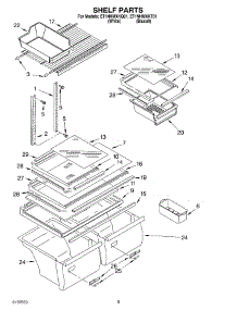 05 - Shelf parts for Whirlpool Refrigerator ET1NHMXKT01 from AppliancePartsPros.com