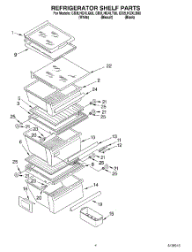 03 - Refrigerator Shelf parts for Whirlpool Refrigerator GD2LHGXLB00 from AppliancePartsPros.com
