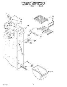 04 - Freezer Liner parts for Whirlpool Refrigerator ED5FTGXKT01 from AppliancePartsPros.com
