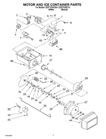 05 - Motor And Ice Container parts for Whirlpool Refrigerator ED5FTGXKT01 from AppliancePartsPros.com