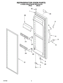 06 - Refrigerator Door parts for Whirlpool Refrigerator 8ED0GTKXKT00 from AppliancePartsPros.com