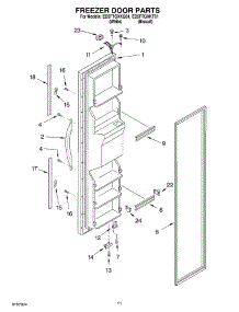 07 - Freezer Door parts for Whirlpool Refrigerator ED5FTGXKQ01 from AppliancePartsPros.com