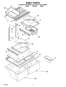 06 - Shelf parts for Whirlpool Refrigerator ET1FTTXKB01 from AppliancePartsPros.com