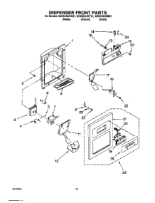 08 - Dispenser Front parts for Whirlpool Refrigerator GD5SHGXKB01 from AppliancePartsPros.com
