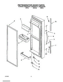 06 - Refrigerator Door parts for Whirlpool Refrigerator GD5SHGXKT01 from AppliancePartsPros.com