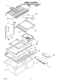 05 - Shelf, Optional parts for Whirlpool Refrigerator ET9FTKXKT01 from AppliancePartsPros.com