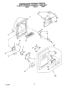 09 - Dispenser Front parts for Whirlpool Refrigerator GD2NHGXKB01 from AppliancePartsPros.com