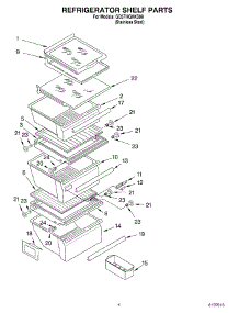 03 - Refrigerator Shelf parts for Whirlpool Refrigerator GD5THGXKS00 from AppliancePartsPros.com