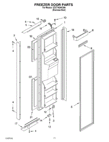 07 - Freezer Door parts for Whirlpool Refrigerator GD5THGXKS00 from AppliancePartsPros.com