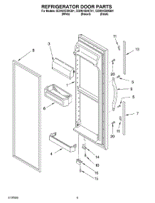 07 - Refrigerator Door parts for Whirlpool Refrigerator GD2NHGXKQ01 from AppliancePartsPros.com