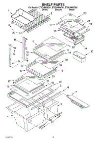 05 - Shelf parts for Whirlpool Refrigerator ET8CHMXKB01 from AppliancePartsPros.com
