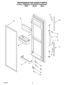07 - Refrigerator Door parts for Whirlpool Refrigerator GD2SHGXKB01 from AppliancePartsPros.com