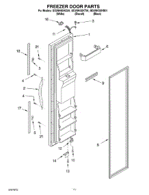 08 - Freezer Door parts for Whirlpool Refrigerator GD2SHGXKQ01 from AppliancePartsPros.com