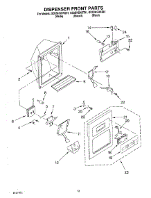 09 - Dispenser Front parts for Whirlpool Refrigerator GD2SHGXKQ01 from AppliancePartsPros.com