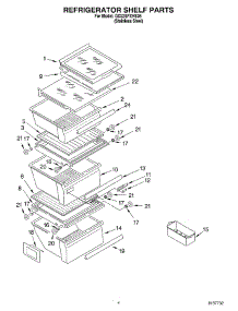 03 - Refrigerator Shelf parts for Whirlpool Refrigerator GD22SFXHS05 from AppliancePartsPros.com