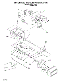06 - Motor And Ice Container parts for Whirlpool Refrigerator GD22SFXHS05 from AppliancePartsPros.com