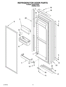 07 - Refrigerator Door parts for Whirlpool Refrigerator GD22SFXHS05 from AppliancePartsPros.com