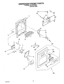 09 - Dispenser Front parts for Whirlpool Refrigerator GD22SFXHS05 from AppliancePartsPros.com