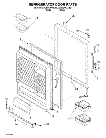 05 - Refrigerator Door parts for Whirlpool Refrigerator 7GB8SHKXKB00 from AppliancePartsPros.com
