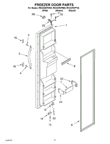 08 - Freezer Door parts for Whirlpool Refrigerator ED22GWXFW05 from AppliancePartsPros.com