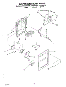 09 - Dispenser Front parts for Whirlpool Refrigerator ED22GWXFN05 from AppliancePartsPros.com