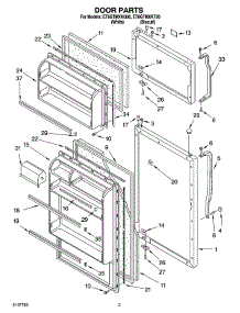 02 - Door Parts parts for Whirlpool Refrigerator ET8GTMXKQ00 from AppliancePartsPros.com