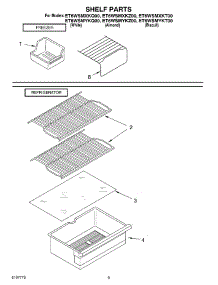 05 - Shelf parts for Whirlpool Refrigerator ET6WSMXKQ00 from AppliancePartsPros.com