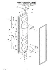 07 - Freezer Door parts for Whirlpool Refrigerator ED2NTQXKQ00 from AppliancePartsPros.com