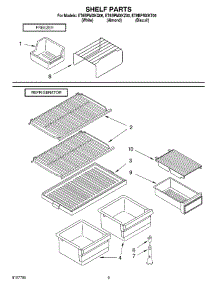 05 - Shelf parts for Whirlpool Refrigerator ET8BPMXKT00 from AppliancePartsPros.com