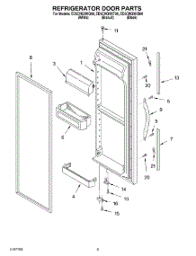 06 - Refrigerator Door parts for Whirlpool Refrigerator ED5CHQXKB00 from AppliancePartsPros.com