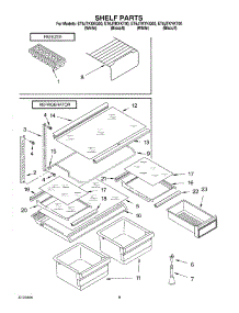 05 - Shelf, Optional parts for Whirlpool Refrigerator ET6JTKXKQ00 from AppliancePartsPros.com