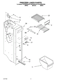 04 - Freezer Liner parts for Whirlpool Refrigerator ED5CHQXKT00 from AppliancePartsPros.com