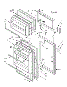 Door parts for Whirlpool Refrigerator ET6CSKXKQ00 from AppliancePartsPros.com