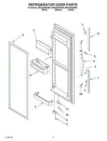 07 - Refrigerator Door parts for Whirlpool Refrigerator GD2LHGXKQ00 from AppliancePartsPros.com