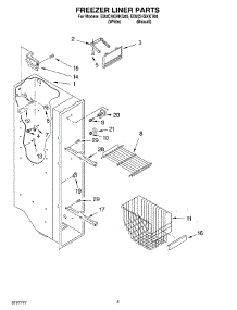 04 - Freezer Liner parts for Whirlpool Refrigerator ED2CHGXKQ00 from AppliancePartsPros.com
