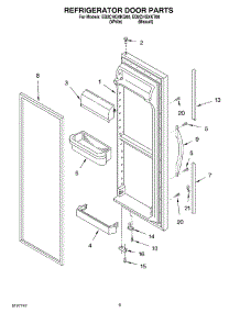 07 - Refrigerator Door parts for Whirlpool Refrigerator ED2CHGXKQ00 from AppliancePartsPros.com