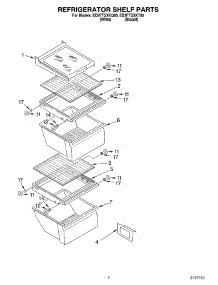 03 - Refrigerator Shelf parts for Whirlpool Refrigerator ED2FTGXKT00 from AppliancePartsPros.com
