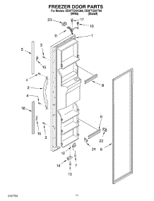 07 - Freezer Door parts for Whirlpool Refrigerator ED2FTGXKT00 from AppliancePartsPros.com