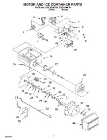06 - Motor And Ice Container parts for Whirlpool Refrigerator ED2CHGXKT00 from AppliancePartsPros.com