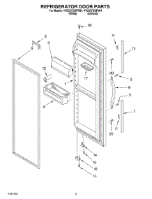 06 - Refrigerator Door parts for Whirlpool Refrigerator 4YED27DQFW04 from AppliancePartsPros.com