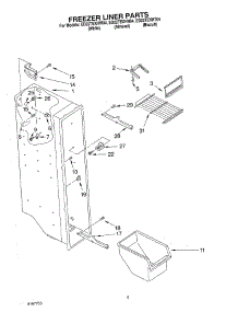 04 - Freezer Liner parts for Whirlpool Refrigerator ED22TEXHN04 from AppliancePartsPros.com