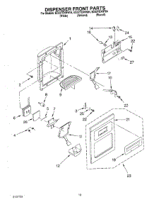 08 - Dispenser Front parts for Whirlpool Refrigerator ED22TEXHW04 from AppliancePartsPros.com