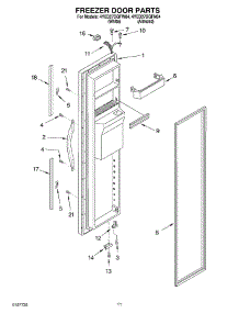 07 - Freezer Door parts for Whirlpool Refrigerator 4YED27DQFN04 from AppliancePartsPros.com