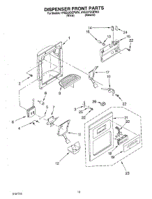 08 - Dispenser Front parts for Whirlpool Refrigerator 4YED27DQFN04 from AppliancePartsPros.com