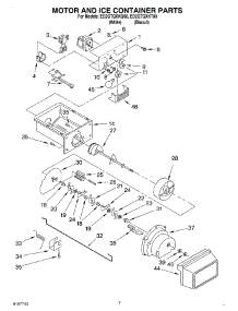 05 - Motor And Ice Container parts for Whirlpool Refrigerator ED2GTQXKQ00 from AppliancePartsPros.com
